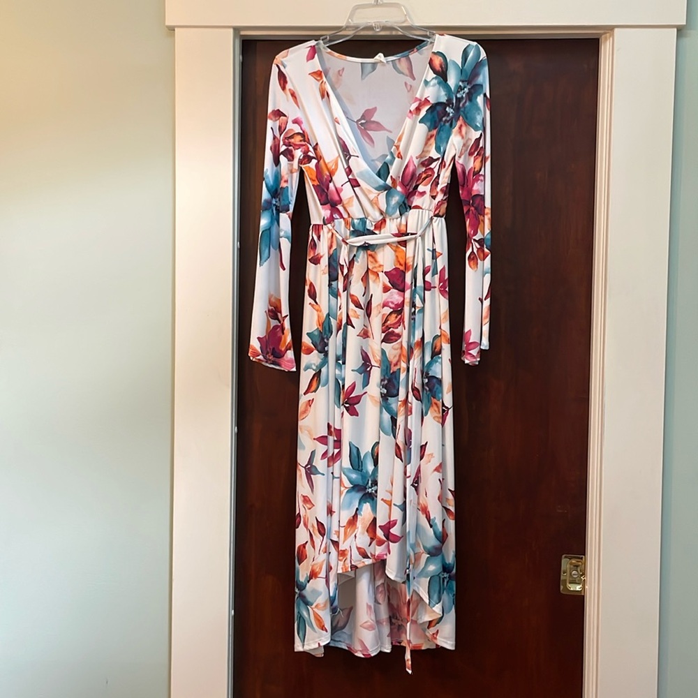 PinkBlush long sleeved floral print dress